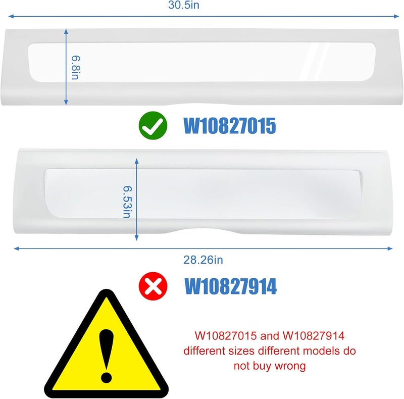 FBULWSEC باب درج المخزن للثلاجة W10827015 AP5985816 متوافق مع كينمور، ميتاج، ويرلبول، أمانا، جين-إير، كيتشن إيد، إيكيا، داكور، غاغيناو - بديل ل 12656813، 67005903 - Image 3